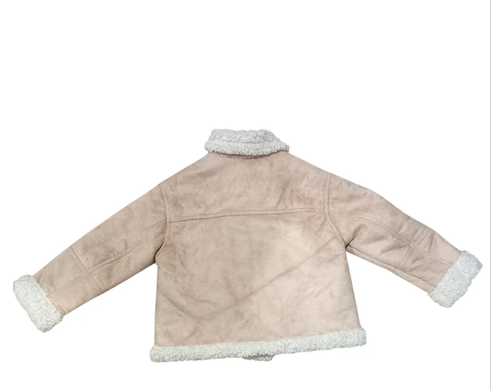 Zara Tan Faux Shearling Jacket Kids Size 7